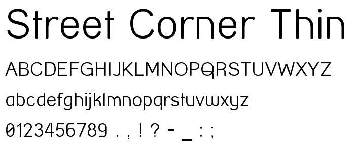 Street Corner Thin font